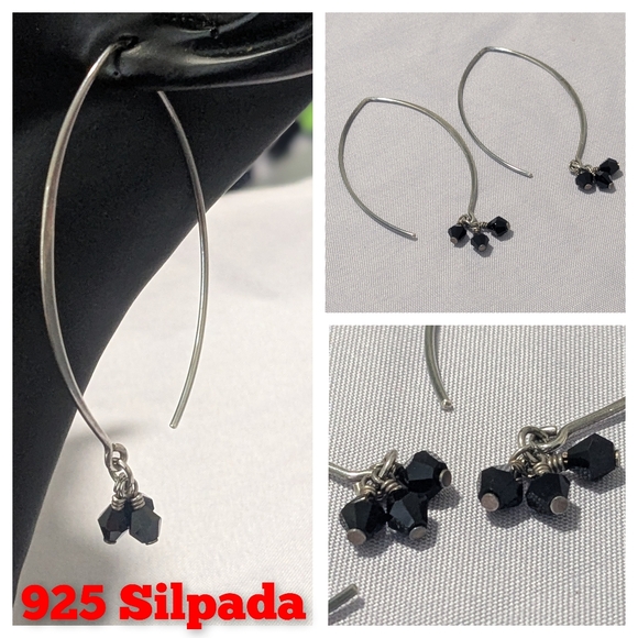 Silpada Jewelry - Silpada 925 Black Obsidian "Social Gathering" Wire Earrings